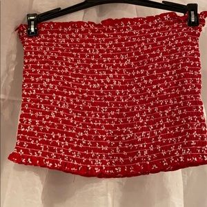 Red and White Floral Brandy Melville Bandeau